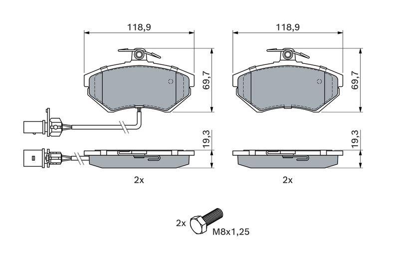 BOSCH 0 986 494 042 Brake Pad Set, disc brake