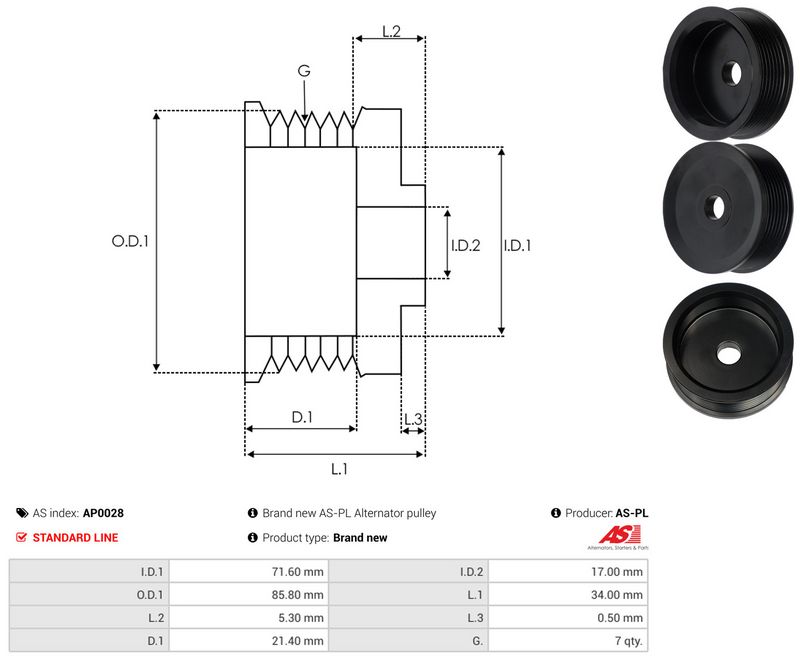 Rihmaratas, generaator, AS-PL AP0028
