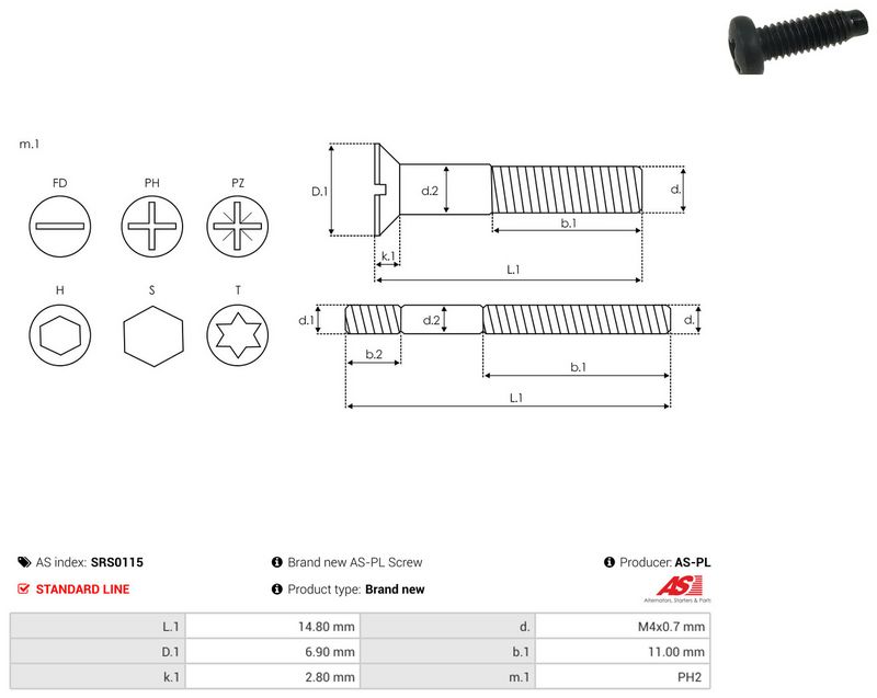 AS-PL SRS0115 Repair Set, alternator