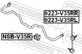 FEBEST 0223-V35RL Link/Coupling Rod, stabiliser bar