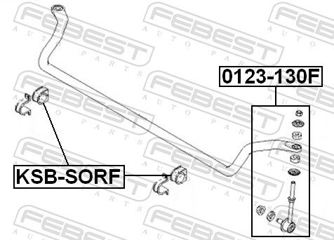 FEBEST KSB-SORF Mounting, stabiliser bar