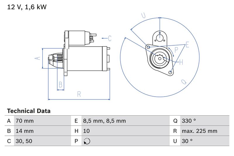 BOSCH Startmotor / Starter 0 986 021 260