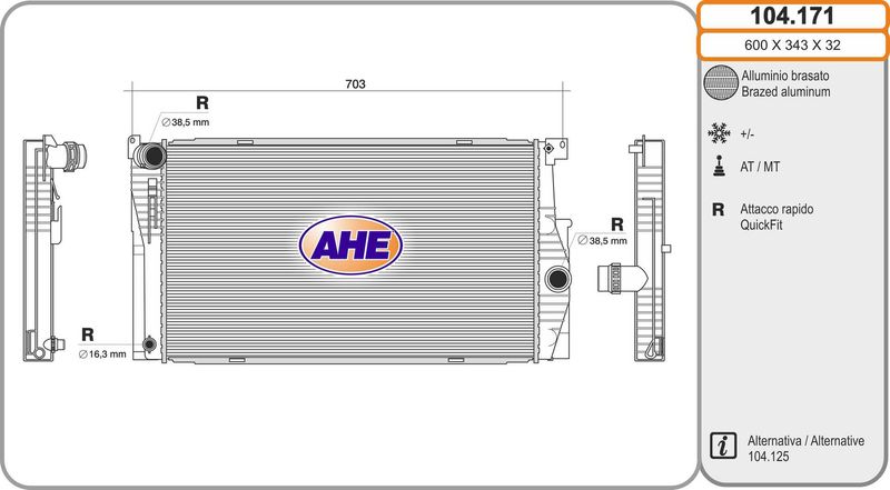 AHE 104.171 - Radiator, engine cooling