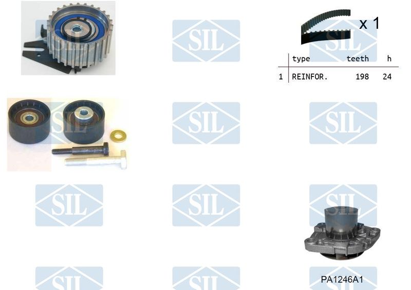 Saleri SIL Vízpumpa + fogasszíj készlet K4PA1246A1