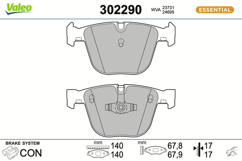 set placute frana,frana disc 302290 VALEO