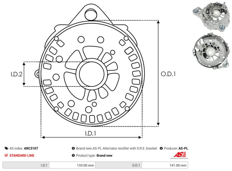 AS-PL ARC3107 Rectifier, alternator