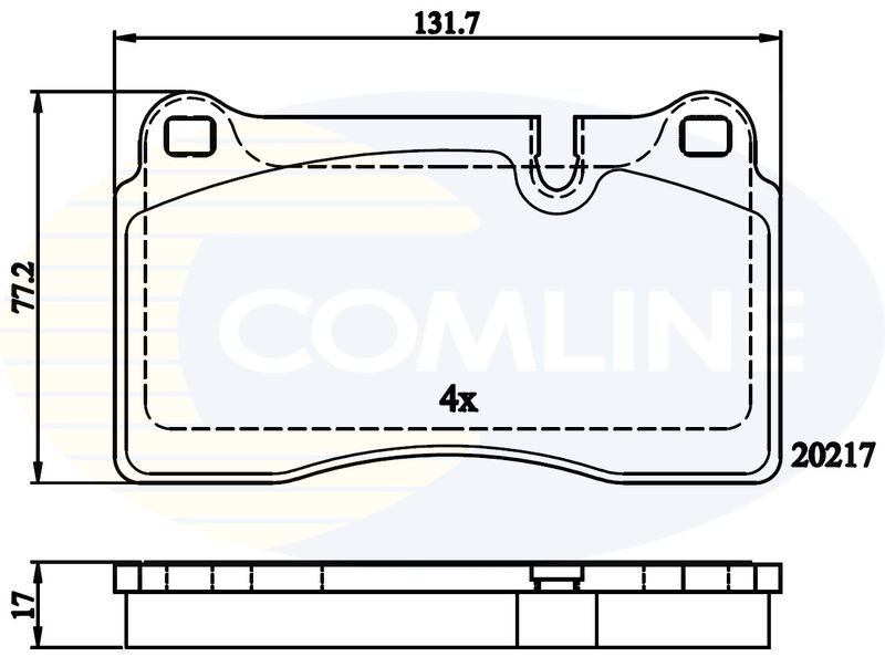 Комплект гальмівних накладок, дискове гальмо, Comline CBP06030