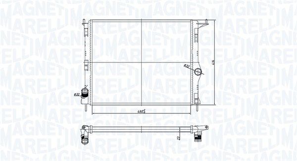 Радіатор, система охолодження двигуна, Magneti Marelli 350213165900