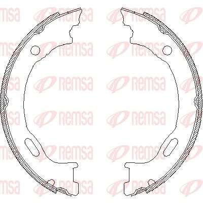 Комплект гальмівних колодок, стоянкове гальмо, Remsa 4707.01