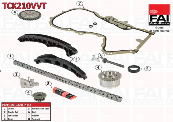 Комплект ланцюгів привода, Fai Autoparts TCK210VVT