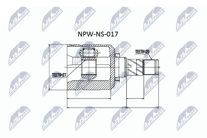 NTY csuklókészlet, hajtótengely NPW-NS-017