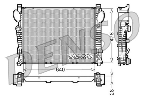 Радіатор, система охолодження двигуна, Denso DRM17093