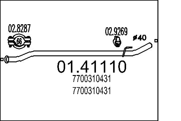 MTS kipufogócső 01.41110