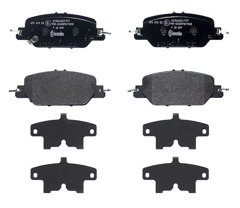 Piduriklotsi komplekt, ketaspidur, BREMBO P 28 097