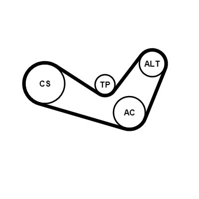 CONTINENTAL CTAM hosszbordás szíj készlet 6PK1050K4