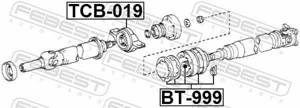 FEBEST TCB-019 Bearing, propshaft centre bearing