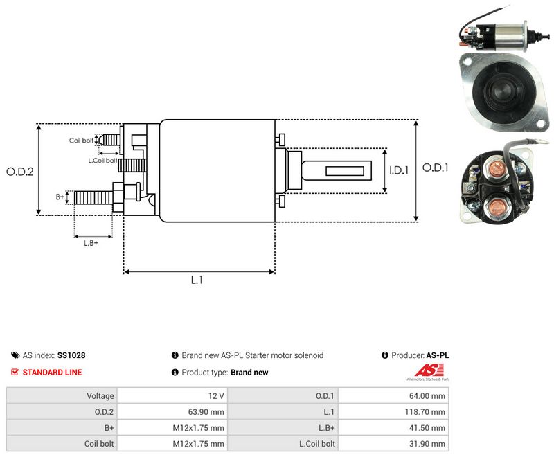 AS-PL SS1028 Solenoid Switch, starter