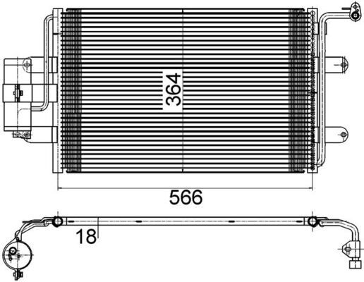 Mahle AC 180 000S Condenser, air conditioning