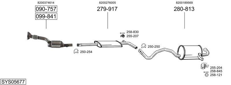 BOSAL kipufogórendszer SYS05677