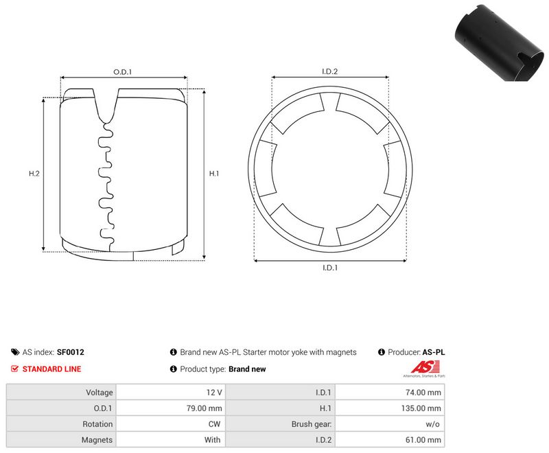 AS-PL SF0012 Field Winding, starter