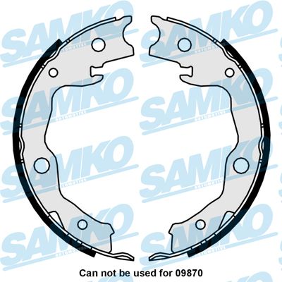 Комплект гальмівних колодок, стоянкове гальмо, Samko 81034