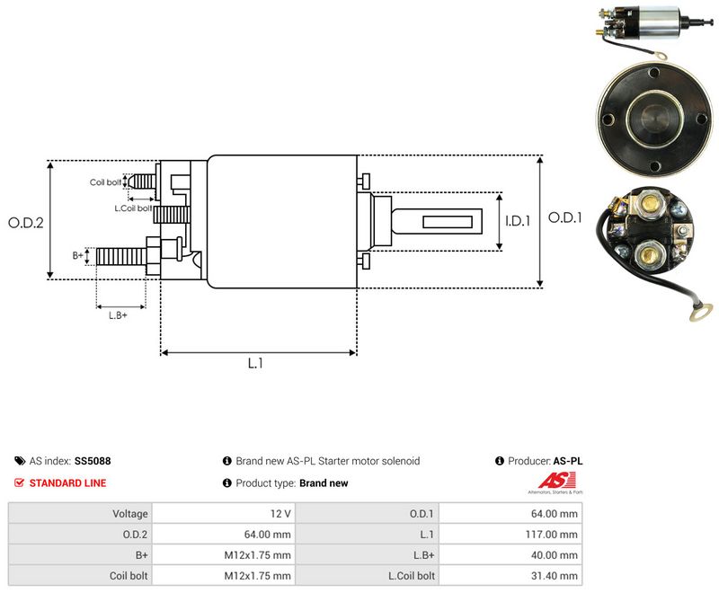AS-PL SS5088 Solenoid Switch, starter