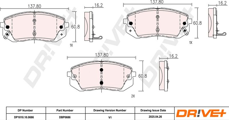 Set placute frana,frana disc DP1010.10.0686 Dr!ve+