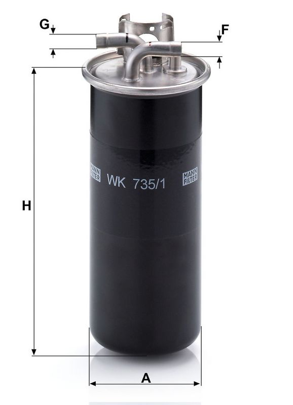 Kütusefilter, MANN-FILTER WK 735, 1