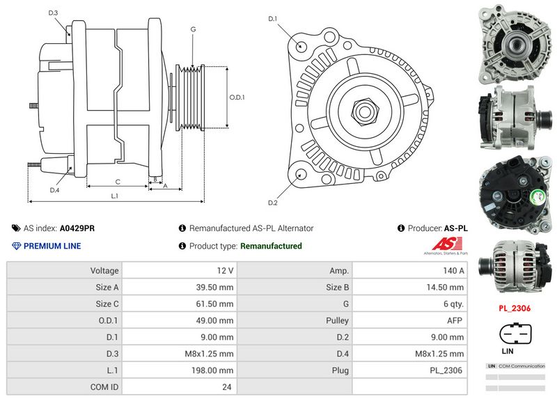 AS-PL A0429PR Alternator