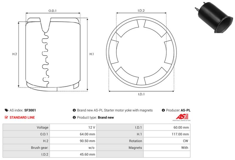 AS-PL SF3001 Field Winding, starter