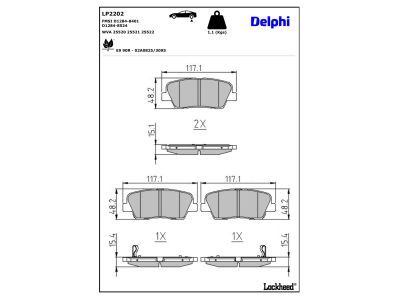 DELPHI LP2202 Brake Pad Set, disc brake