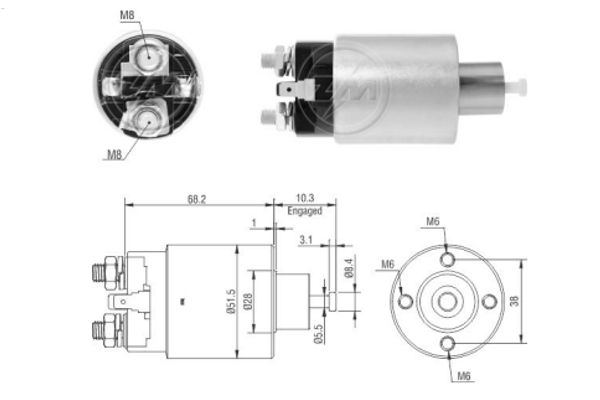 Втягуюче реле MI, 12V, MITSUBISHI, ASX, OLT, LANCER, M371XD2071 ERA ZM7995