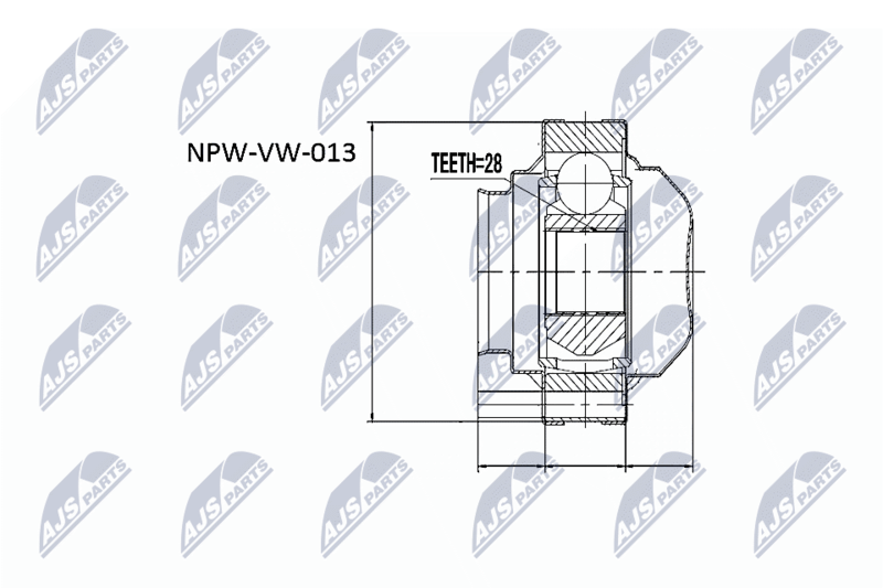 NTY csuklókészlet, hajtótengely NPW-VW-013