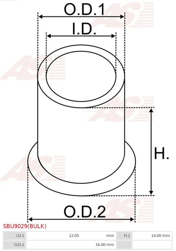 Втулка, вал стартера, Auto Starter SBU9029(BULK)