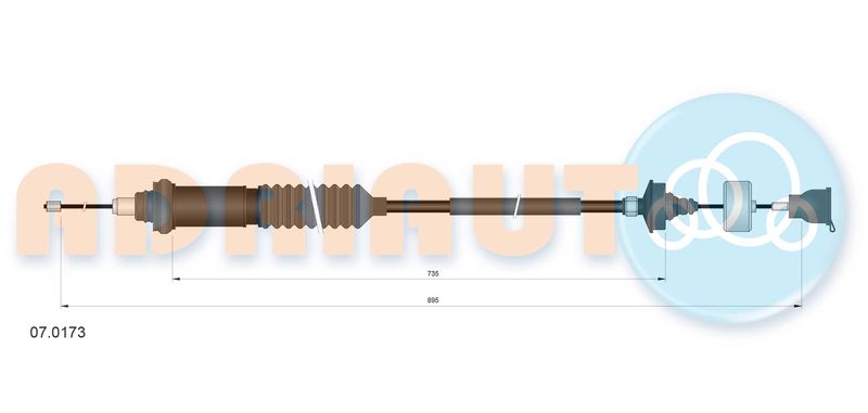 Тросовий привод, привод зчеплення, Adriauto 07.0173