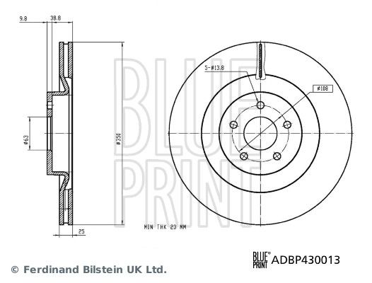 BLUE PRINT ADBP430013 Brake Disc
