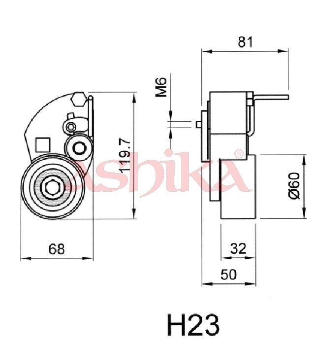 ASHIKA Galet tendeur courroie crantée 45-0H-023