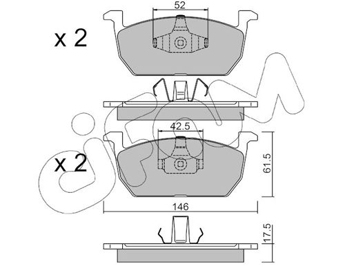 CIFAM SKODA колодки тормозные передние без датчика. KAMIQ, OCTAVIA III 19-, AUDI A1 Sportback 18-