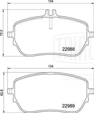 TRIALLI PF2244 Brake Pad Set, disc brake