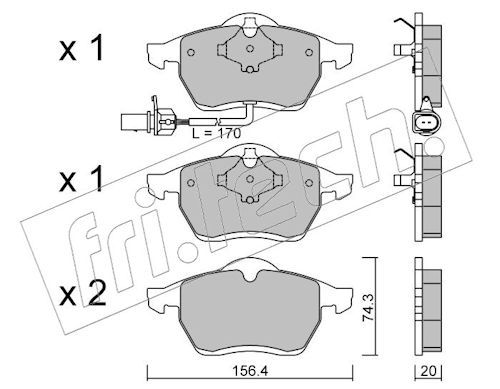 fri.tech. 288.1 Brake Pad Set, disc brake