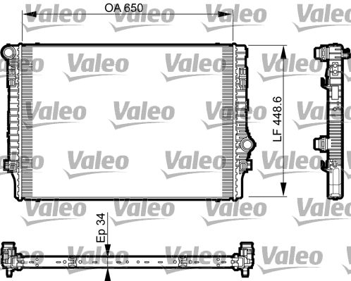 Радіатор, система охолодження двигуна, Valeo 735548