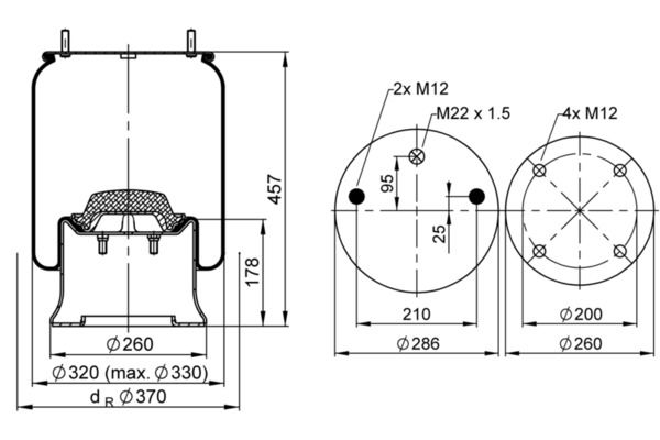 Mech, pneumatické odpružení 1 D 28 B-10