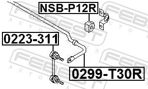 FEBEST 0223-311 Link/Coupling Rod, stabiliser bar