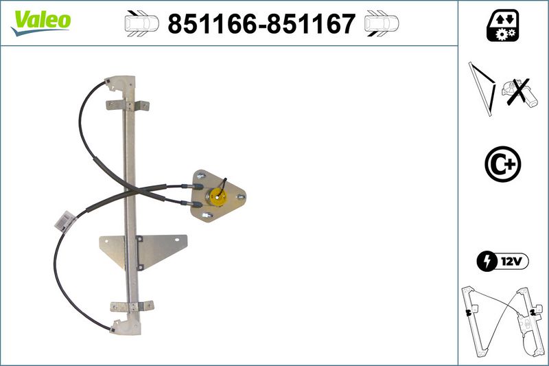 VALEO 851166 - Lango pakėlimo mechanizmas