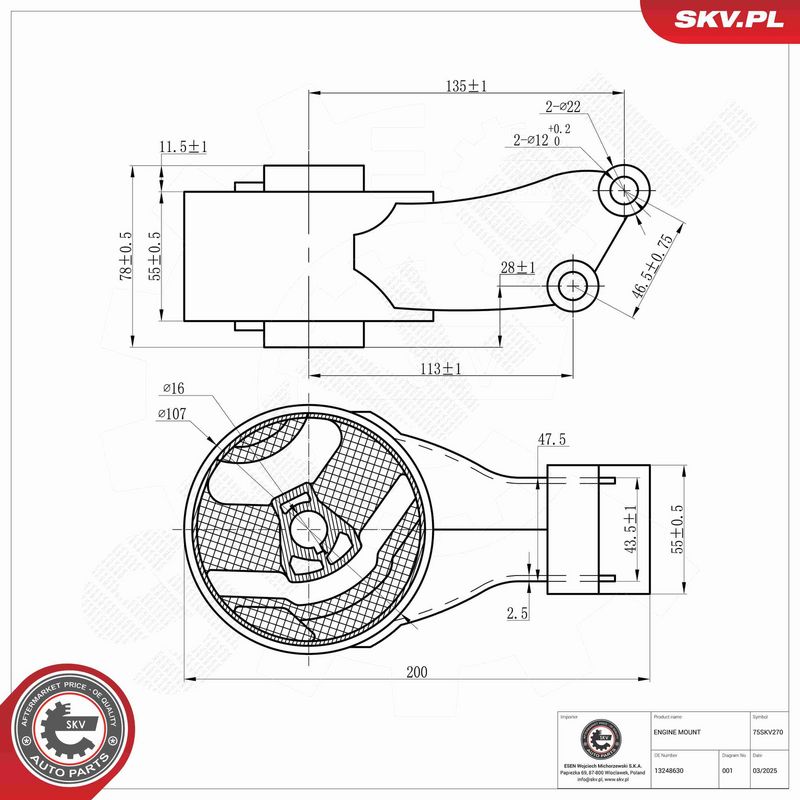 ESEN SKV 75SKV270 Mounting, engine