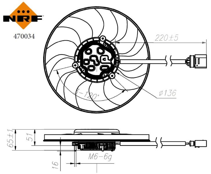 NRF ventilátor, motorhűtés 470034