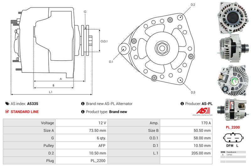 AS-PL A5335 Alternator
