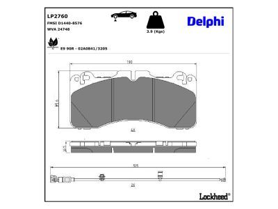 DELPHI LP2760 - Brake Pad Set, disc brake