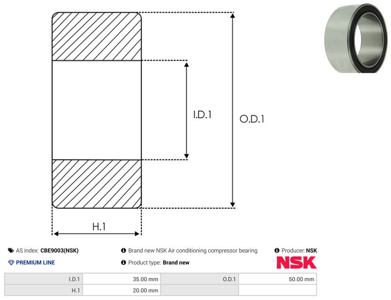 AS-PL CBE9003(NSK) Bearing