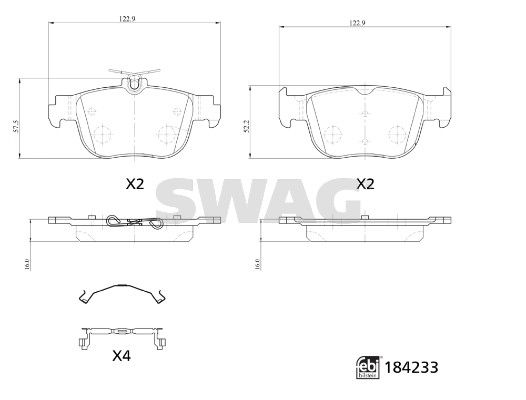 SWAG 33 10 9323 Brake Pad Set, disc brake